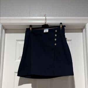 J. McLaughlin Navy Mini Skirt with Button Accents